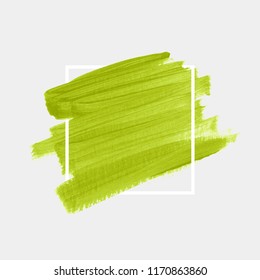 Brush painted acrylic abstract background illustration vector over square frame. Perfect watercolor design for headline, logo and sale banner. 