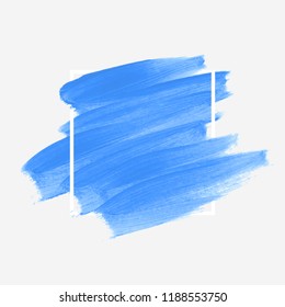 Brush painted acrylic abstract background illustration vector over square frame. Perfect watercolor design for headline, logo and sale banner. 