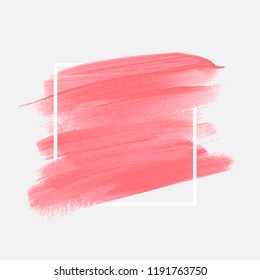 Brush painted acrylic abstract background illustration vector over square frame. Perfect watercolor design for headline, logo and sale banner. 