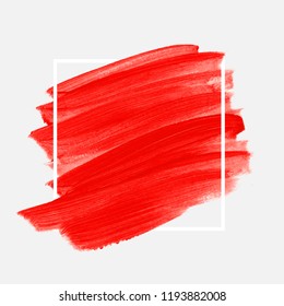 Brush painted acrylic abstract background illustration vector over square frame. Perfect watercolor design for headline, logo and sale banner. 