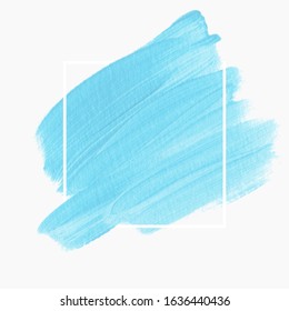 Brush painted acrylic abstract background vector over square frame. Perfect watercolor design for headline, logo and sale banner. 
