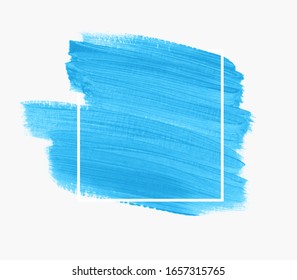 Brush painted acrylic abstract background vector over square frame. Perfect watercolor design for headline, logo and sale banner. 