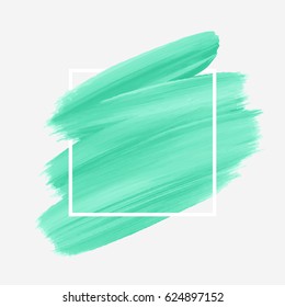 Brush painted acrylic abstract background design illustration vector over square frame. Perfect watercolor design for headline, logo and sale banner. 