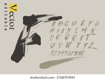 Brush painted Alphabet characters typography, Brush painted number, brush strokes letter F, F Font brush stroke art, drawn F letters Logo, Brushstroke Letter Logo