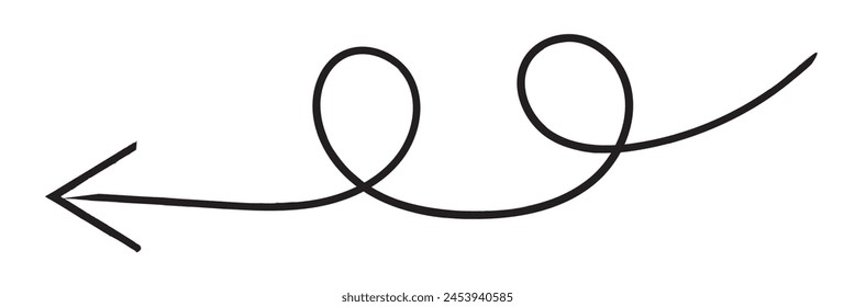 Pinsel gemaltes Pfeilsymbol auf weißem Hintergrund - Vektorillustration 11