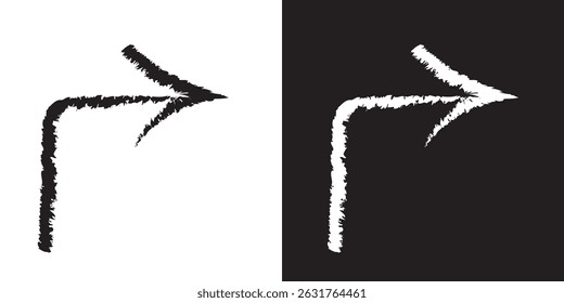 Brush painted arrow icon . Vector illustration .EPC 10 AI