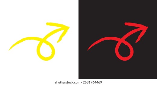 Pinsel gemalten Pfeil-Symbol . Vektorgrafik .EPC 10 AI