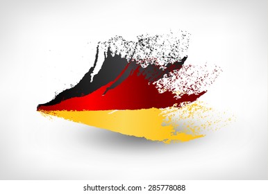 Brush painted flag of Germany. Hand drawn style illustration with a grunge effect.