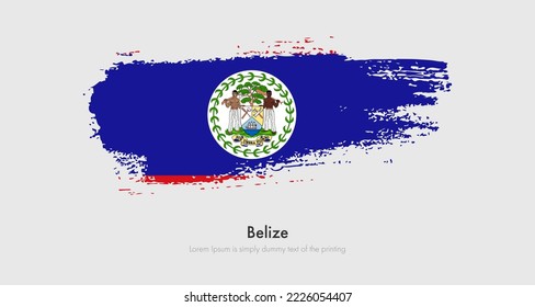 Brush painted grunge flag of Belize. Abstract dry brush flag on isolated background