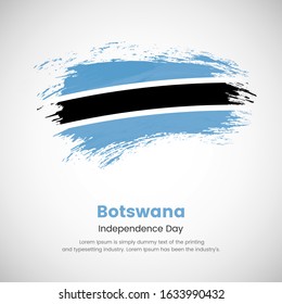 Brush painted grunge flag of Botswana country. Independence day of Botswana. Abstract creative painted grunge brush flag background.