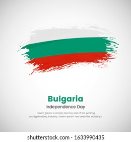 Brush painted grunge flag of Bulgaria country. Independence day of Bulgaria. Abstract creative painted grunge brush flag background.