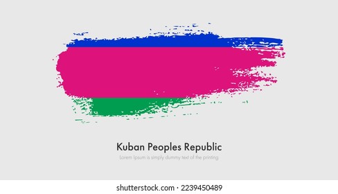 Brush painted grunge flag of Kuban Peoples Republic. Abstract dry brush flag on isolated background