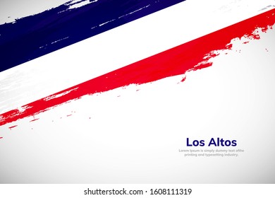 Brush painted grunge flag of Los Altos country. Hand drawn flag style of Los Altos. Creative brush stroke abstract concept brush flag background.