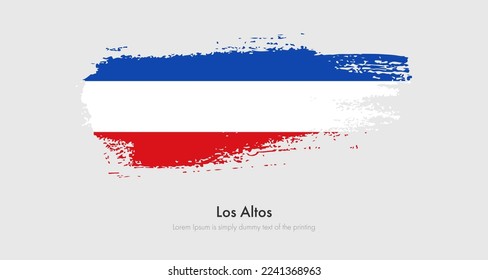 Brush painted grunge flag of Los Altos. Abstract dry brush flag on isolated background