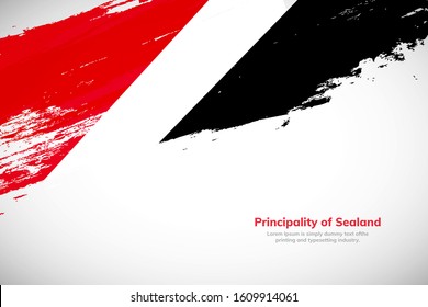 Brush painted grunge flag of Principality of Sealand country. Hand drawn flag style of Principality of Sealand. Creative brush stroke abstract concept brush flag background.