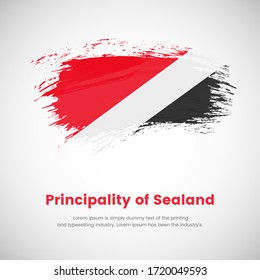 Brush painted grunge flag of Principality of Sealand country. National day of Principality of Sealand. Abstract creative painted grunge brush flag background.