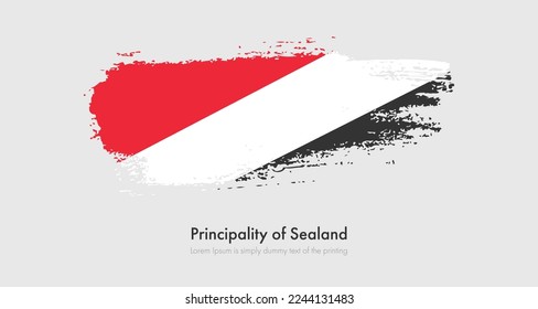 Brush painted grunge flag of Principality of Sealand. Abstract dry brush flag on isolated background