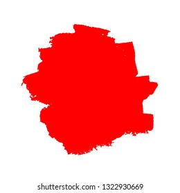 Brush painted grunge red background isolated on white background, vector illustration