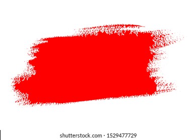 Brush painted grunge red backround isolated on white background, vector illustration