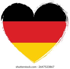brush painted heart shape banner with Germany flag

