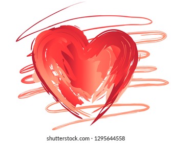Brush painted heart vector image