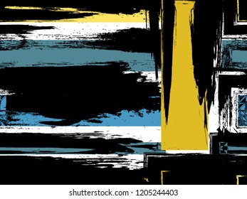 Brush painted of ink, Abstract seamless pattern