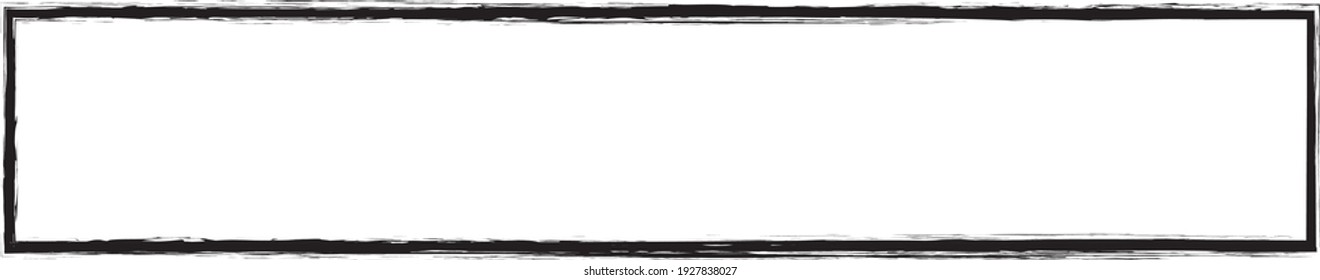 brush painted ink stamp banner frame on white background