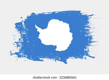 Brush painted national emblem of Antarctica country on white background