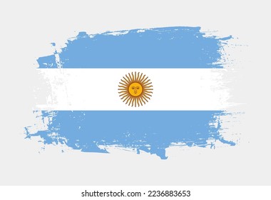 Brush painted national emblem of Argentina country on white background
