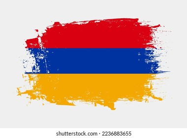 Brush painted national emblem of Armenia country on white background