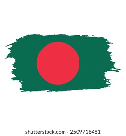 Brush painted national emblem of Bangladesh country on white background