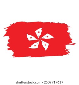 Brush painted national emblem of Hongkong country on white background