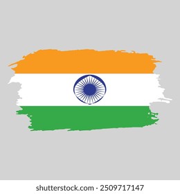 Brush painted national emblem of India country on white background