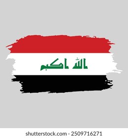 Brush painted national emblem of Iraq country on white background