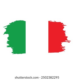 Brush painted national emblem of Italy country on white background