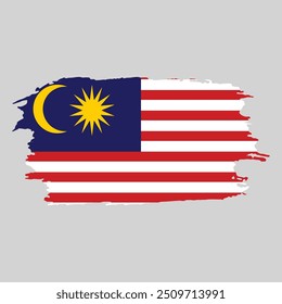 Brush painted national emblem of Malaysia country on white background