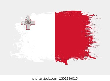 Brush painted national emblem of Malta country on white background