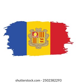 Brush painted national emblem of Moldova country on white background