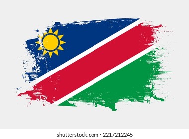 Brush painted national emblem of Namibia country on white background
