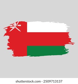 Brush painted national emblem of Oman country on white background
