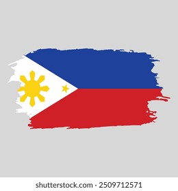 Brush painted national emblem of Philippines country on white background