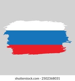 Brush painted national emblem of Russia country on white background