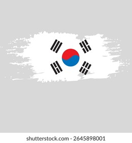 Brush painted national emblem of South Korea country on white background