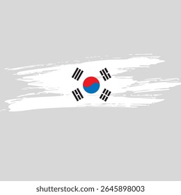 Brush painted national emblem of South Korea country on white background