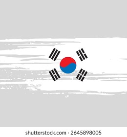 Brush painted national emblem of South Korea country on white background