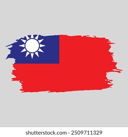 Brush painted national emblem of Taiwan country on white background