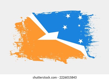 Brush painted national emblem of Tierra del Fuego Province, Argentina country on white background