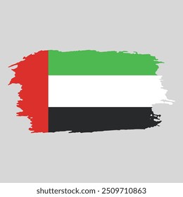 Brush painted national emblem of United Arab Emirates country on white background