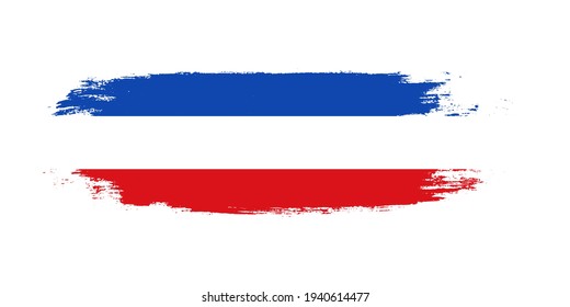 Brush painted national flag of Los Altos country isolated on white with design element in texture style