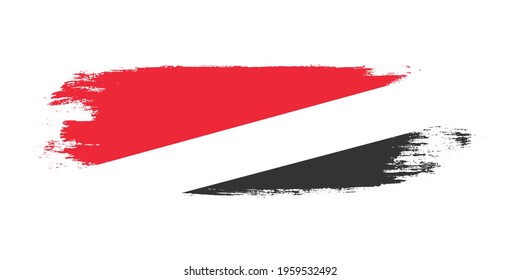 Brush painted national flag of Principality of Sealand country isolated on white with design element in texture style